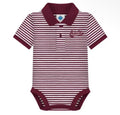 maroon striped body suit