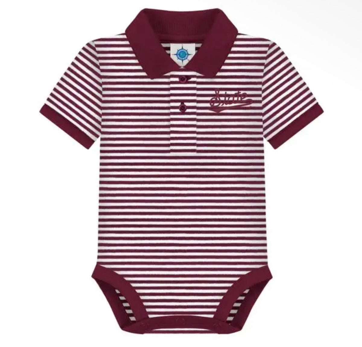 maroon striped body suit