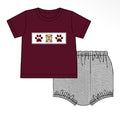 bulldog seersucker diaper set