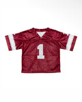 maroon and white jersey