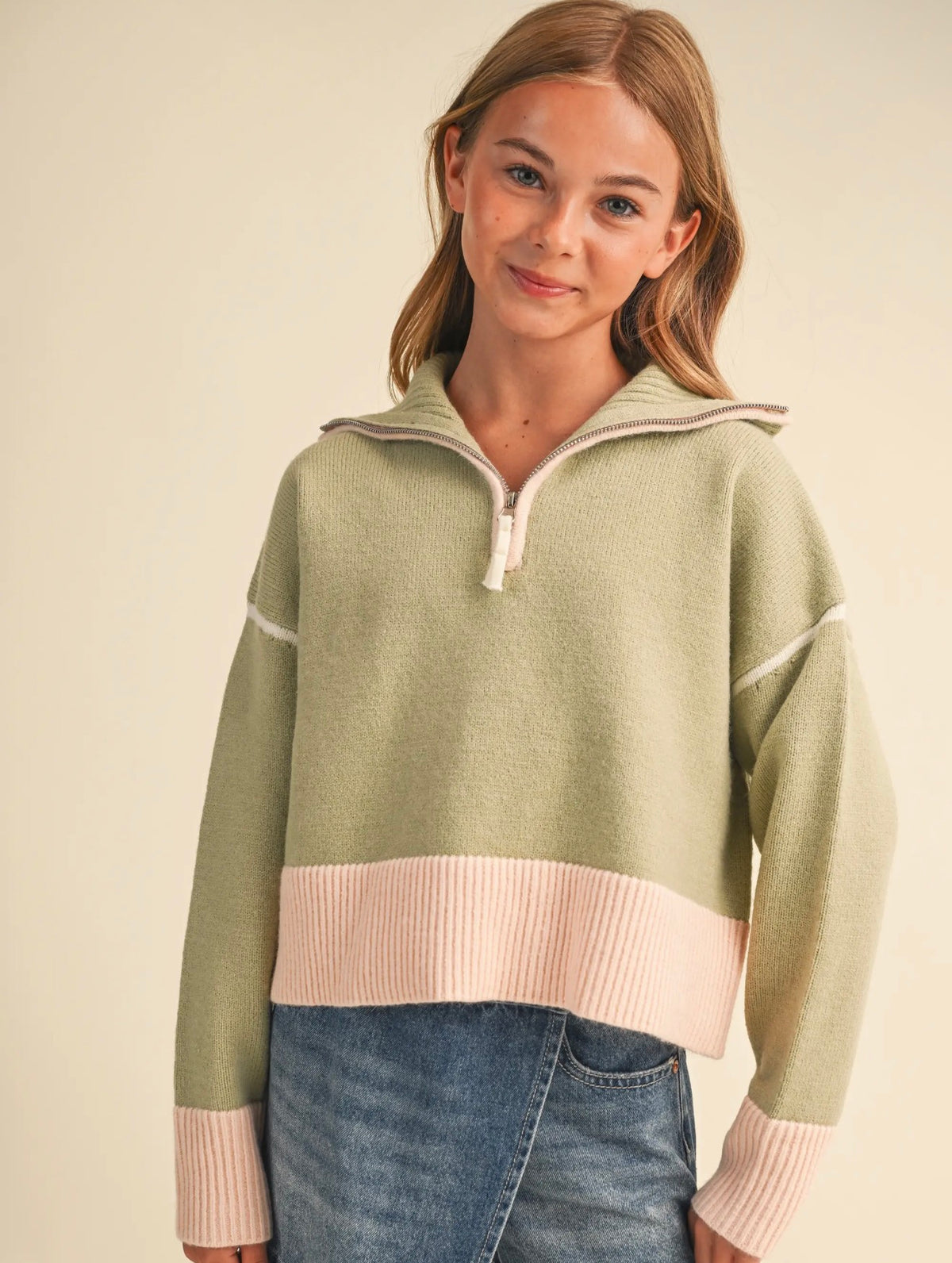 half zip collar sweater