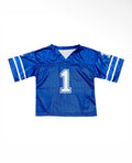 royal blue and white jersey
