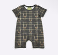 tartan buck boy romper