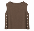 French Terry button up chocolate lave top