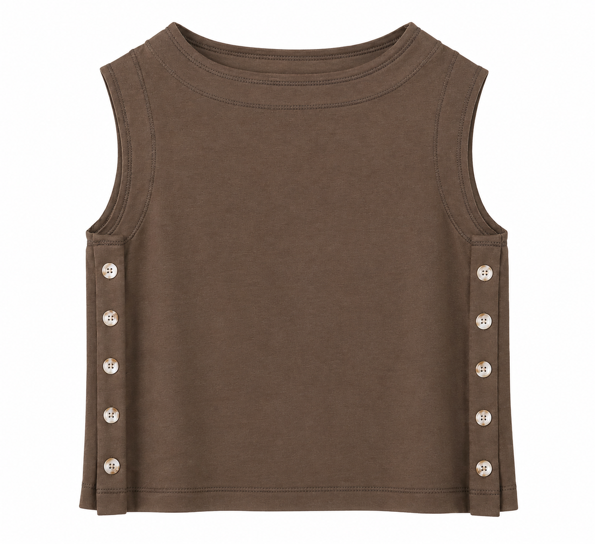 French Terry button up chocolate lave top