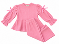 ruffle ribbed sleeve set