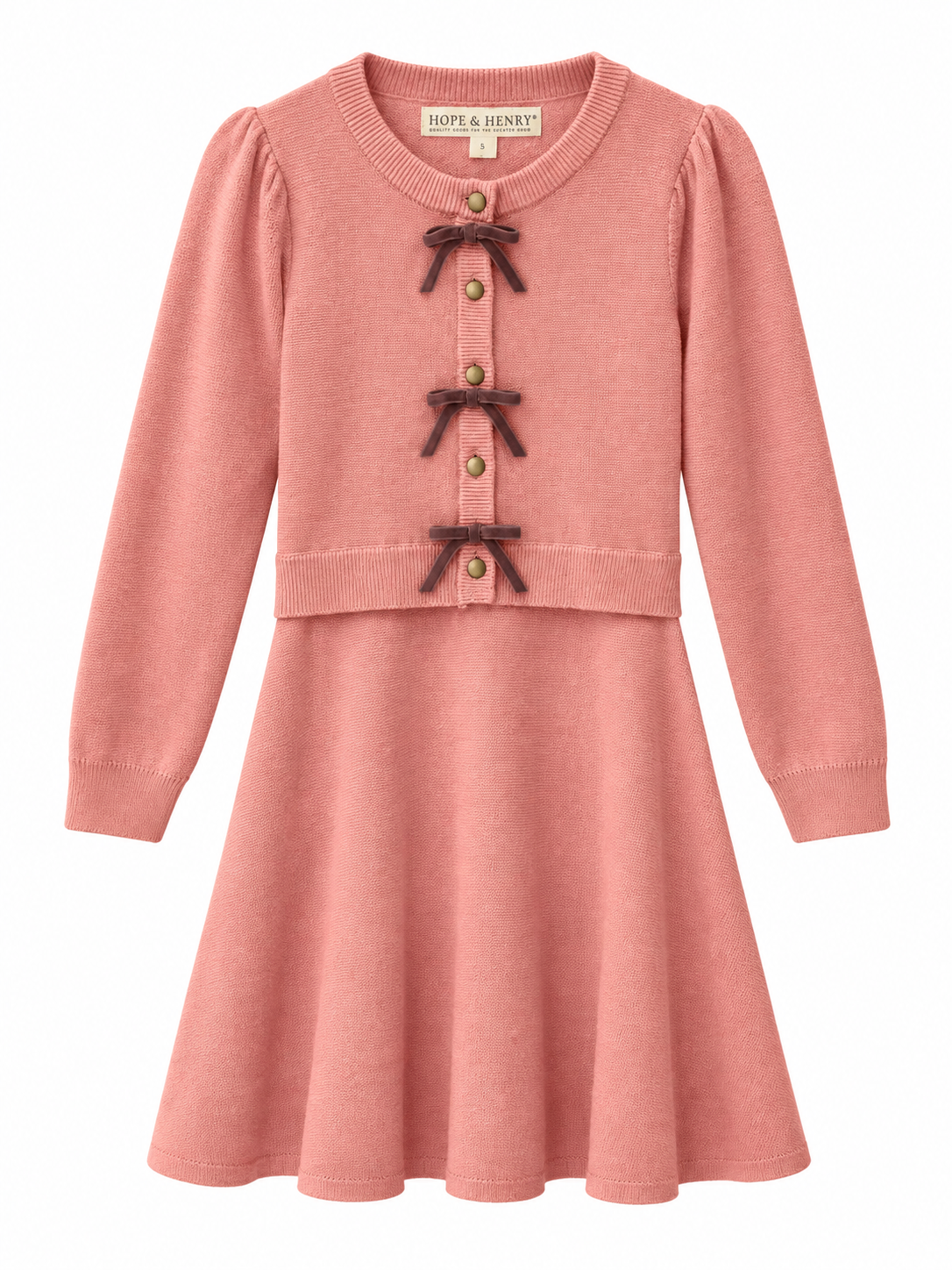 Organic Button Front Sweater Dress