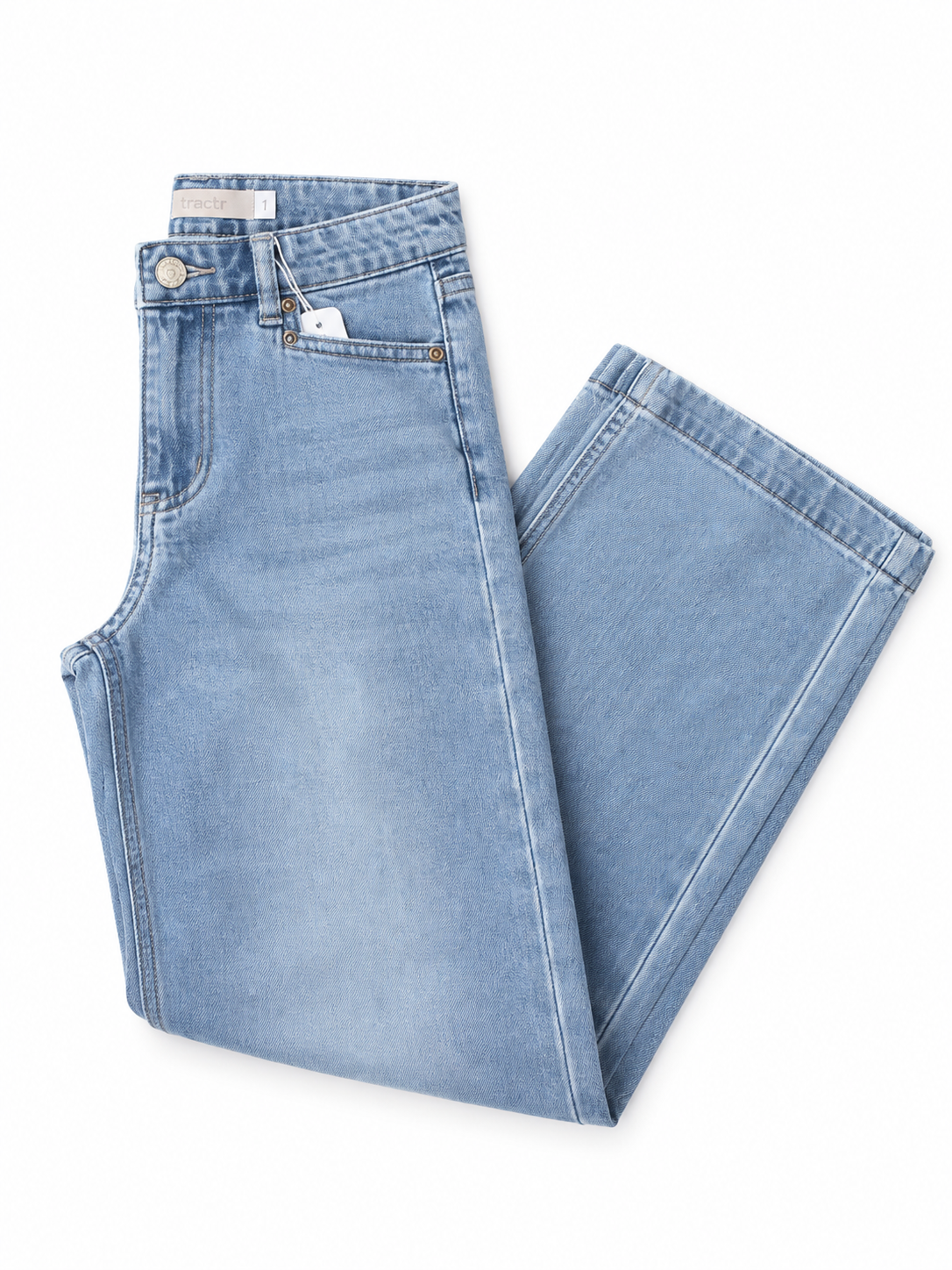 light wash front pocket jeans