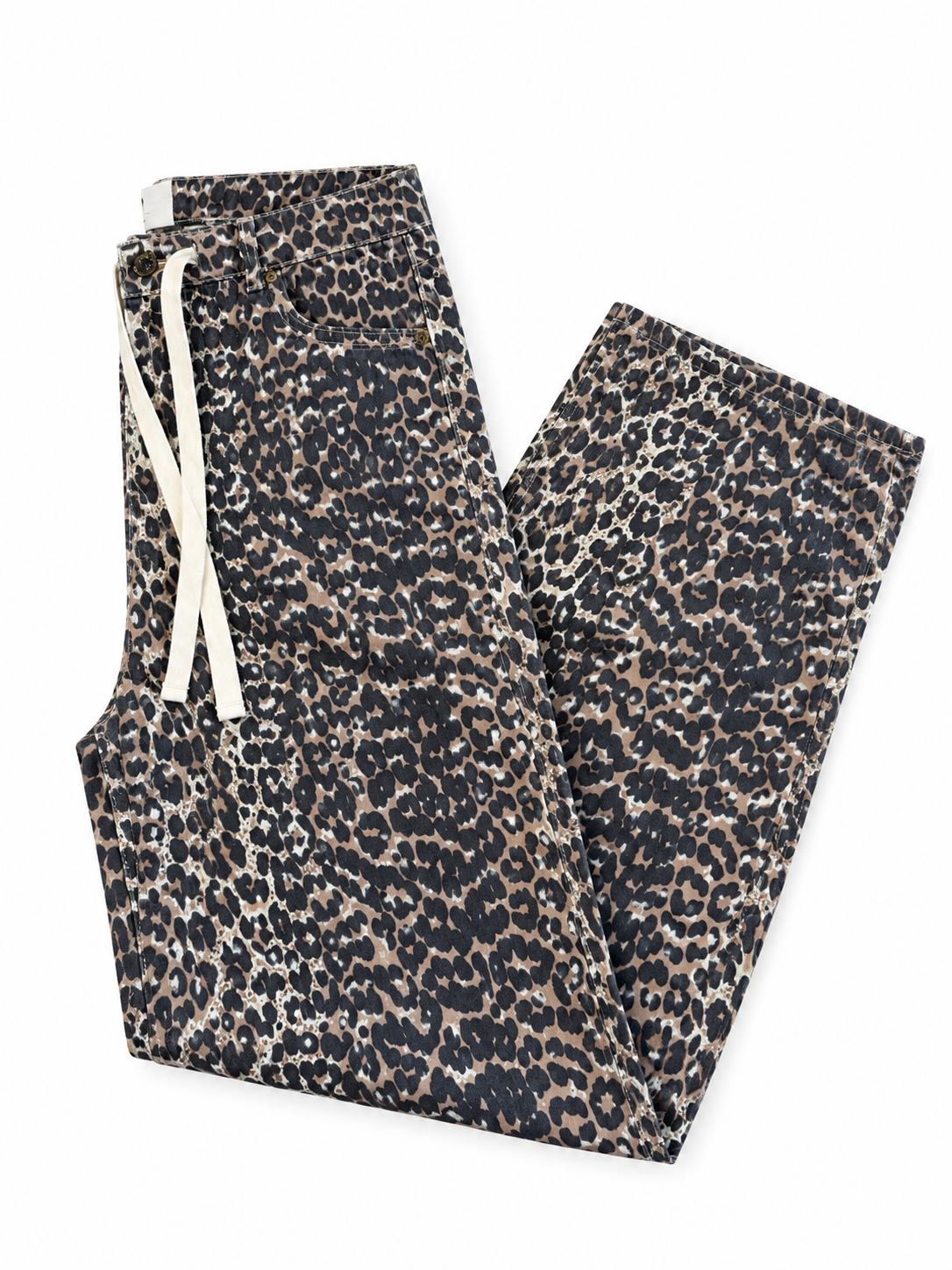 leopard tie jean